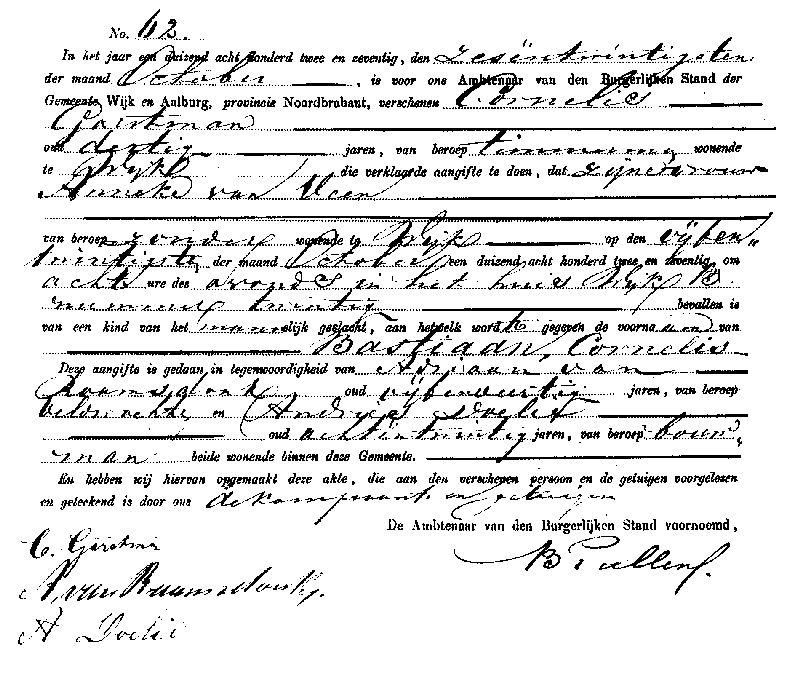 18721026 geb akte 62 Bastiaan C zv C Garstman - A v Veen